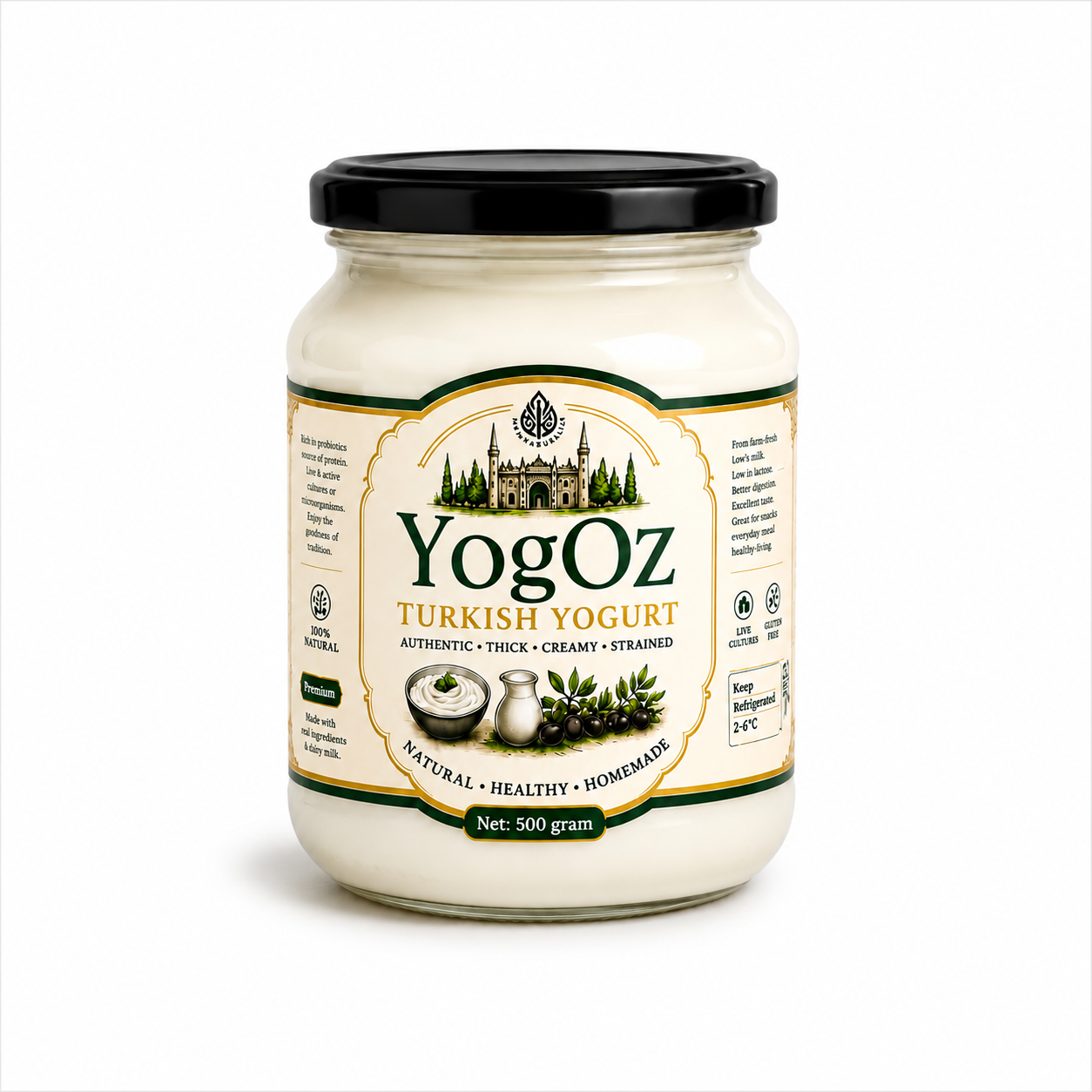YogOz Plain Strained Turkish Yogurt 500 gram