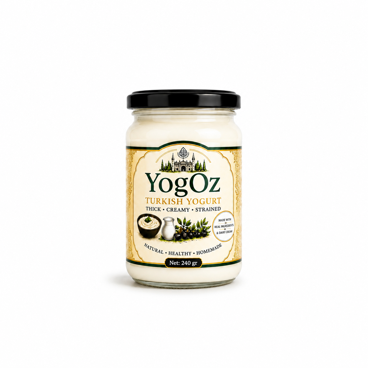 YogOz Plain Strained Turkish Yogurt 240 gram