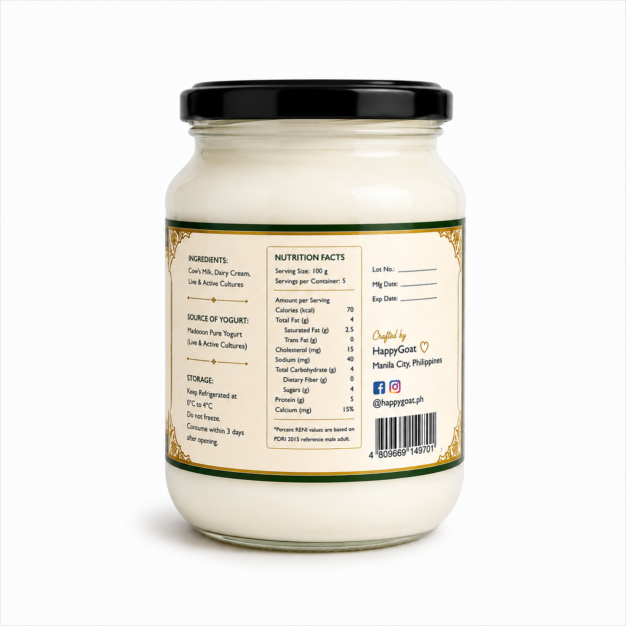 YogOz Plain Strained Turkish Yogurt 500 gram