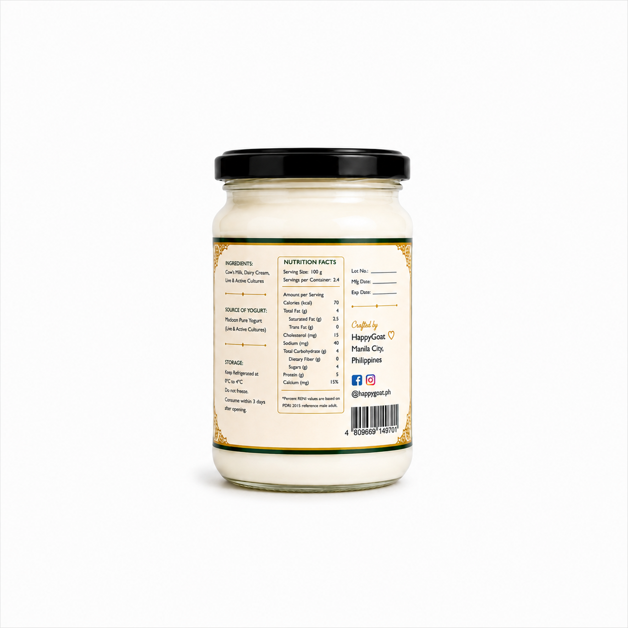 YogOz Plain Strained Turkish Yogurt 240 gram